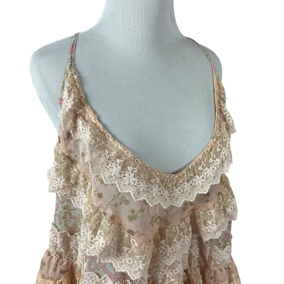Free People Bali Theodora Slip Dress Frosted Mint Small NWT Ruffles Ethereal - Picture 8 of 16